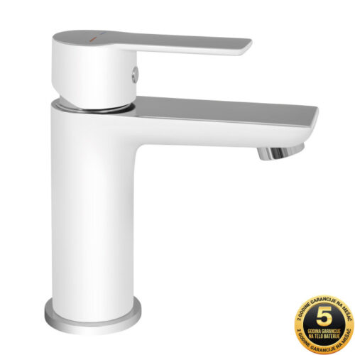 Baterija za lavabo MINOTTI STELA 2212 bela / hrom bez POP-UP