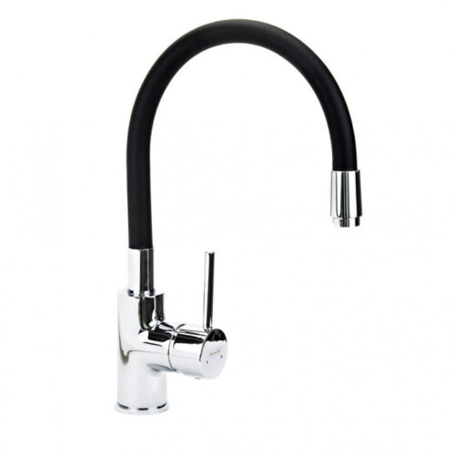 Baterija za sudoperu MINOTTI TUBO 6128B  2 cevi gibljiva lula crna