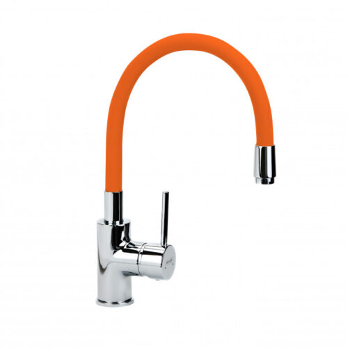 Baterija za sudoperu MINOTTI TUBO 6133O 2 cevi gibljiva lula narandžasta