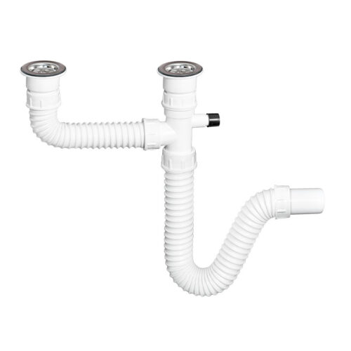 Sifon za dvodelnu sudoperu sa priključkom Texo