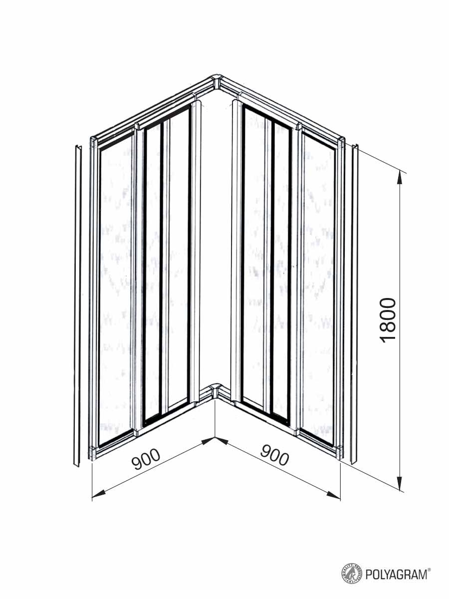 Skica 90x90 Pleksiglas beli Polyagram Skica 90x90 Pleksiglas beli Polyagram