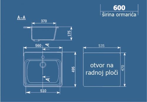 Skica za sudoperu u101 Skica za sudoperu u101