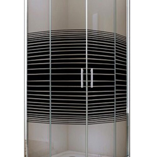 Tuš kabina Stripe srebrni ram R80x185cm braon staklo-crne pruge