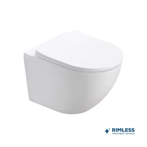 Konzolna WC šolja Minotti Perla Rimless sa soft close das. MWH200 bela