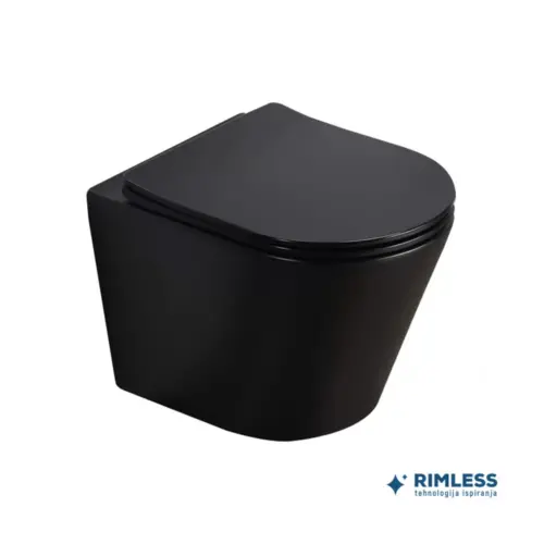 Konz. WC šolja Minotti Pure com.mat crna rimless sa soft  das. MH300MB