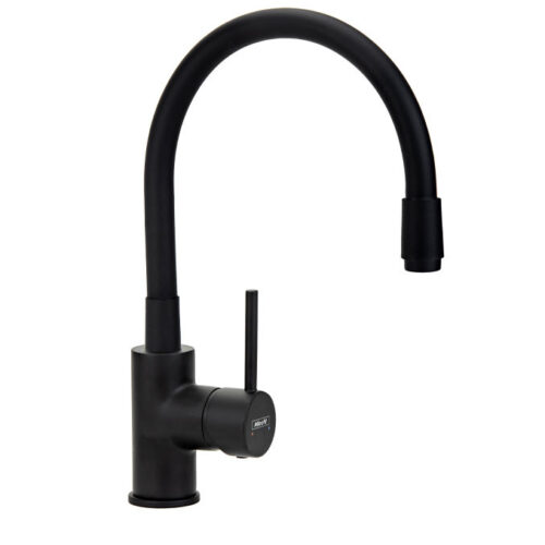 Baterija za sudoperu MINOTTI TUBO sa 3 cevi gibljiva mat crna 6150-3B