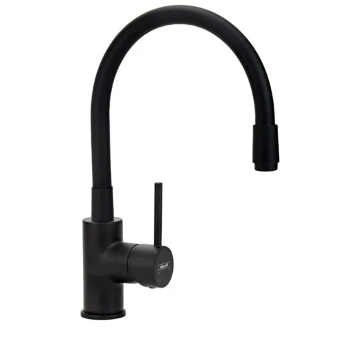 Baterija za sudoperu MINOTTI TUBO sa 2 cevi gibljiva mat crna 6150B