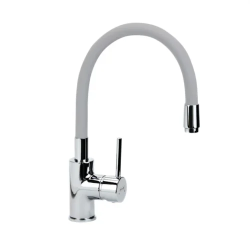 Baterija za sudoperu MINOTTI TUBO sa 3 cevi gibljiva lula siva 6130-3S