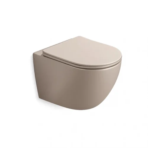 Konzolna šolja PERLA compact cappuccino rimless sa soft close wc daskom MWH200MC