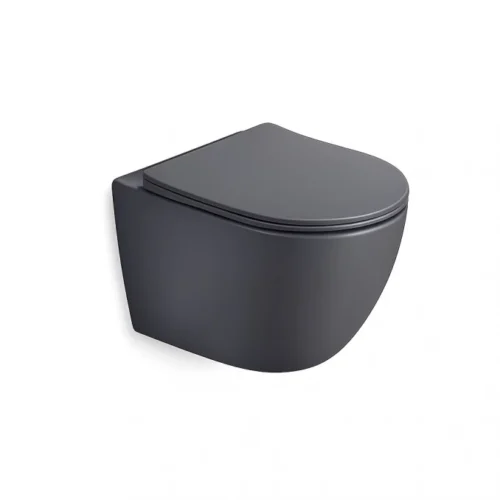 Konzolna šolja PERLA compact dark grey rimless,soft close wc daska MWH200MDH